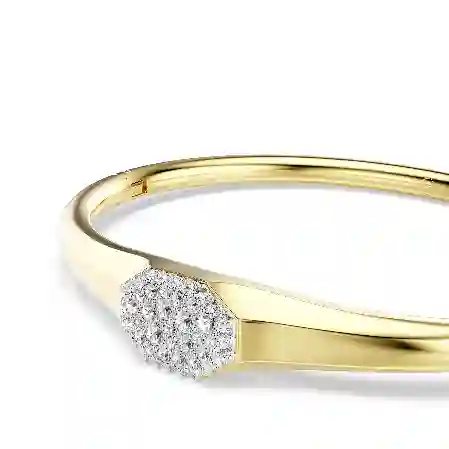 Resim Dextera Bileklik, Yuvarlak kesim, Beyaz, Altın rengi kaplama