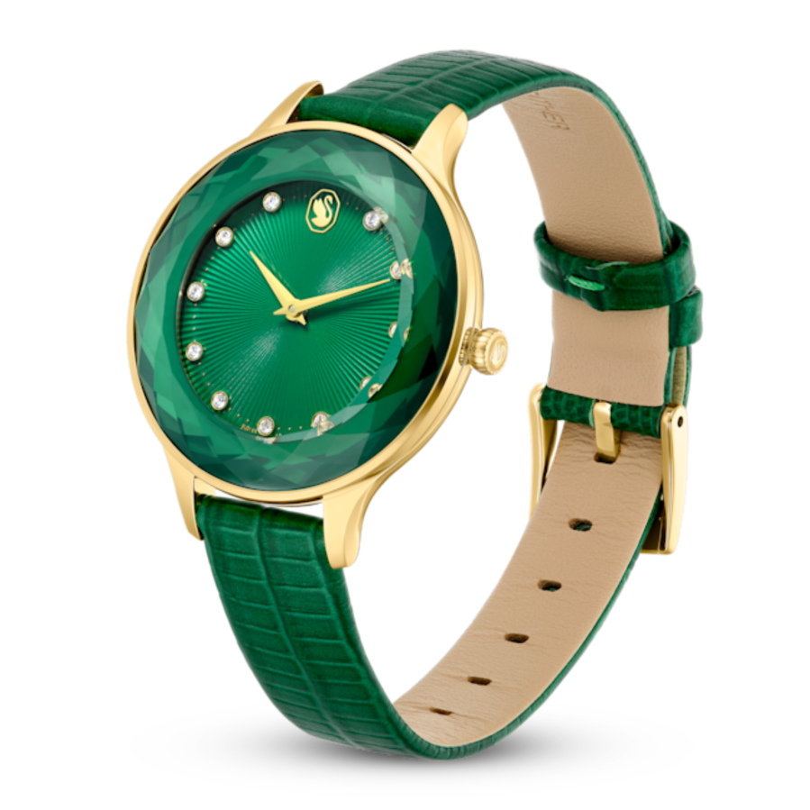 Resim Nova Saat, İsviçre Üretimi, Deri kayış, Yeşil, Altın rengi yüzey
