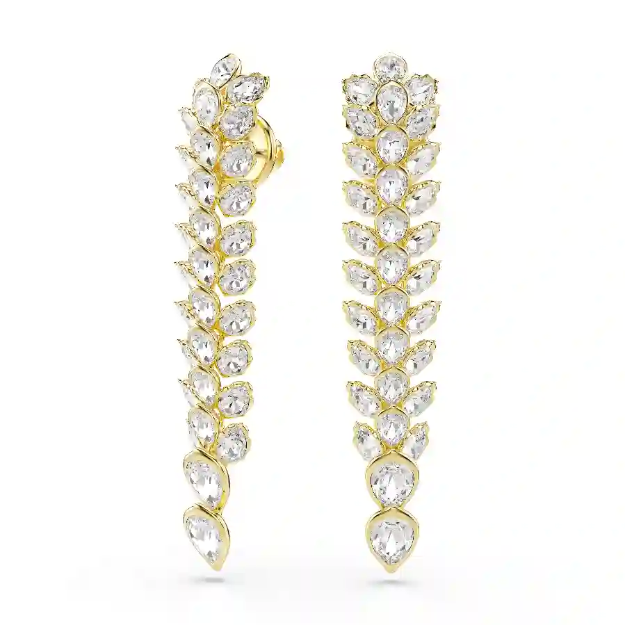 Resim Idyllia damla küpeler, Karışık kesimler, Uzun, Beyaz, Altın rengi kaplama