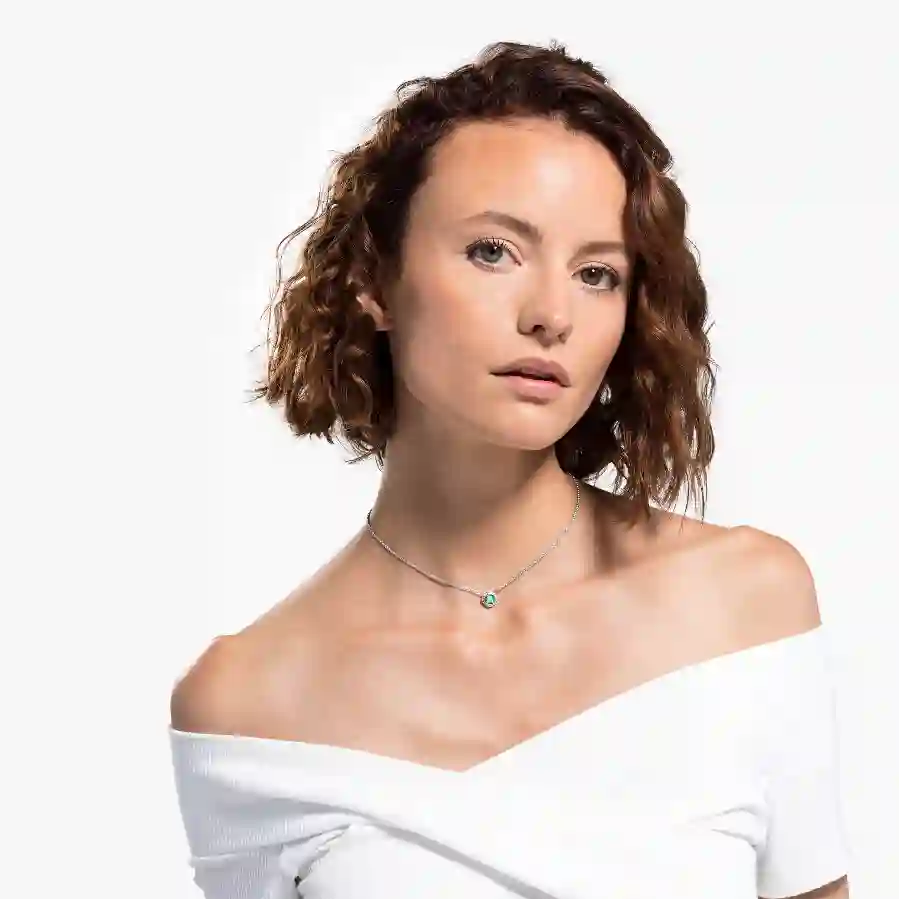 Resim Una Angelic Kolye, Mavi, Rodyum kaplama