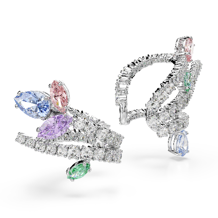 Resim Ariana Grande x Swarovski kelepçe küpe, Karışık kesimler, Çok renkli, Rodyum kaplama