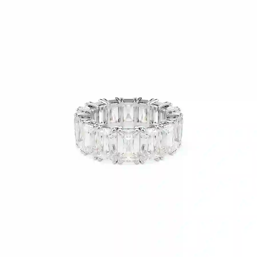 Resim Matrix Vittore Yüzük, Baget kesim, Beyaz, Rodyum kaplama