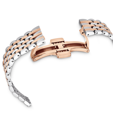 Resim Crystalline Aura Saat, İsviçre Üretimi, Metal bileklik, Rose Altın tonu, Karışık metal yüzey