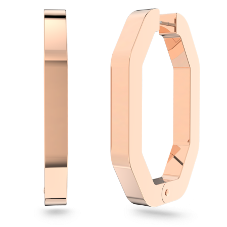 Resim Dextera halka küpeler, Sekizgen şekil, Büyük, Beyaz, Pembe altın rengi kaplama