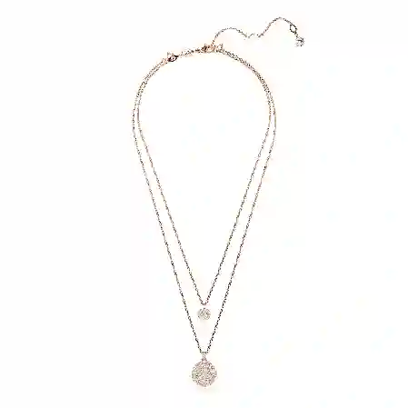 Resim Meteora Katlı Kolye, Beyaz, Pembe altın rengi kaplama