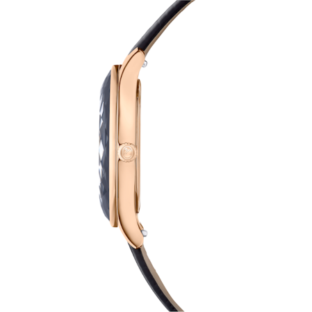 Resim Nova Saat, İsviçre Üretimi, Deri kayış, Siyah, Pembe altın rengi yüzey