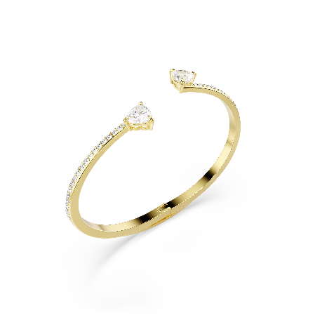 Resim Mesmera Attract Bileklik, Kalp, Beyaz, Altın rengi kaplama