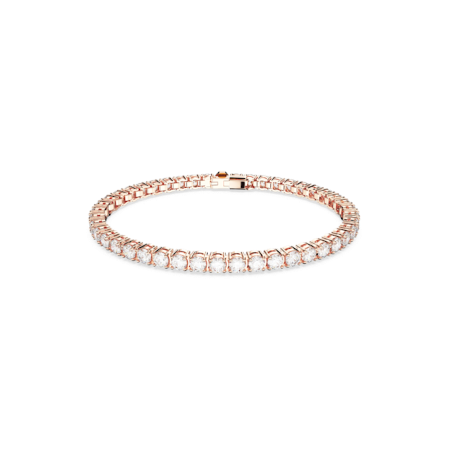 Resim Matrix Tennis Bileklik, Yuvarlak kesim, Beyaz, Pembe altın rengi kaplama