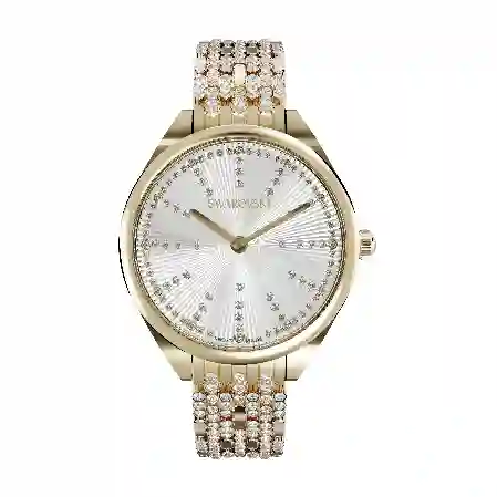 Resim Attract Saat, İsviçre üretimi, Pavé, Kristal bileklik, Altın Rengi, Şampanya altın rengi yüzey