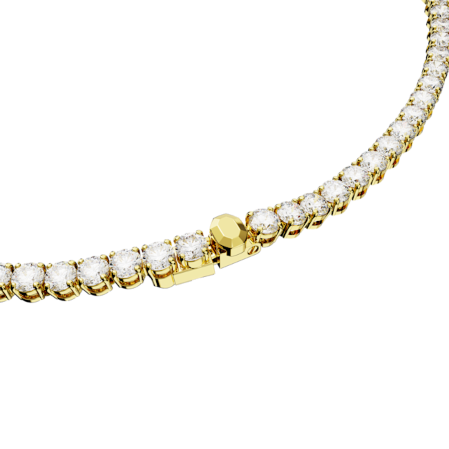 Resim Matrix Tennis Kolye, Yuvarlak kesim, Beyaz, Altın rengi kaplama