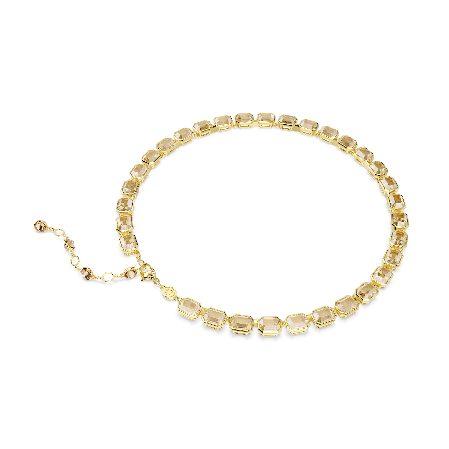 Resim Millenia Tennis kolye, Sekizgen kesim, Sarı, Altın rengi kaplama