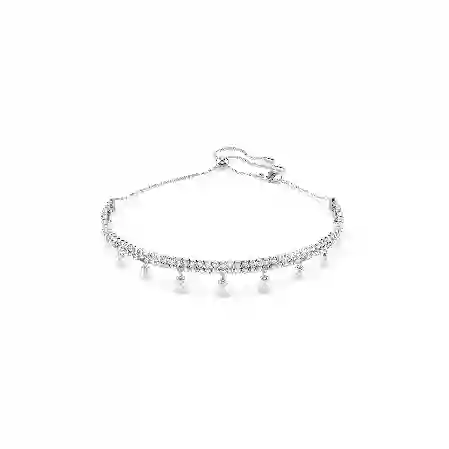 Resim Ariana Grande x Swarovski Gerdanlık, Kristal inci, Yuvarlak kesim, Beyaz, Rodyum kaplama