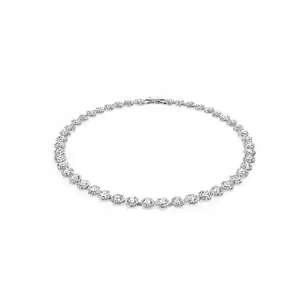 Resim Una Angelic Tennis kolye, Yuvarlak kesim, Orta, Beyaz, Rodyum kaplama