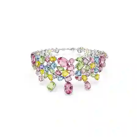 Resim Gema Gerdanlık, Karışık kesimler, Çok renkli, Rodyum kaplama