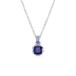 Resim Birthstone Kolye, Kare kesim, Eylül, Mavi, Rodyum kaplama