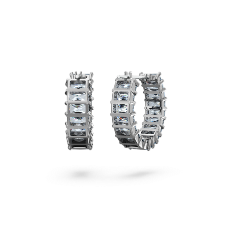 Resim Matrix halka küpeler, Baget kesim, Gri, Rutenyum kaplama