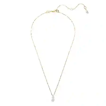 Resim Stilla Attract Kolye, Yuvarlak kesim, Beyaz, Altın rengi kaplama