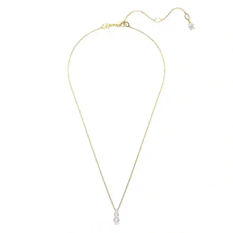 Resim Stilla Attract Kolye, Yuvarlak kesim, Beyaz, Altın rengi kaplama