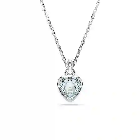 Resim Imber Kolye, Kalp kesim, Kalp, Mavi, Rodyum kaplama