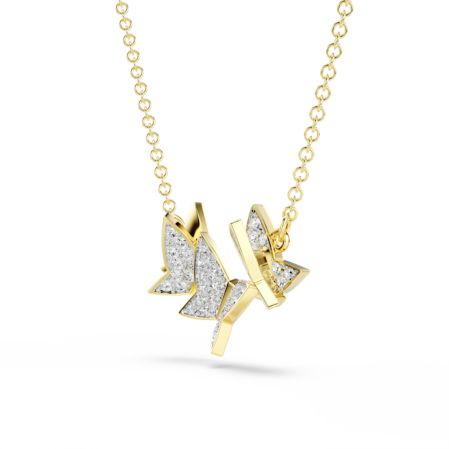 Resim Idyllia Lilia Kolye, Kelebek, Beyaz, Altın rengi kaplama