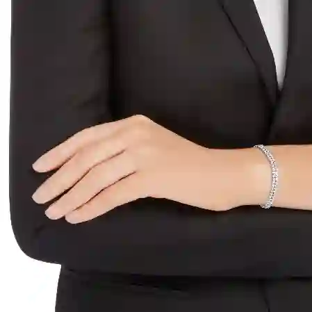 Resim Subtle Tennis bileklik, Yuvarlak kesim, Beyaz, Rodyum kaplama