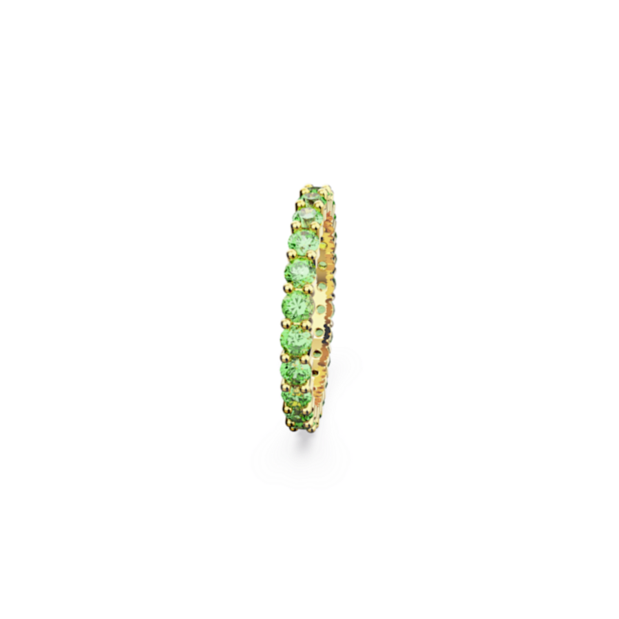 Resim Matrix Yüzük, Yuvarlak kesim, Yeşil, Altın rengi kaplama