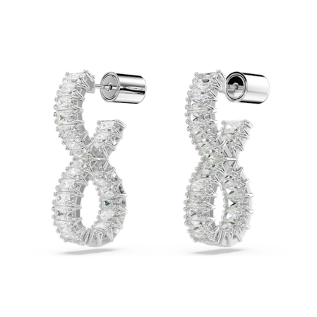 Resim Hyperbola halka küpeler, Infinity, Beyaz, Rodyum kaplama