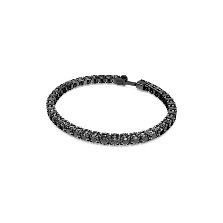 Resim Matrix Tennis Bileklik, Yuvarlak kesim, Siyah, Rutenyum kaplama