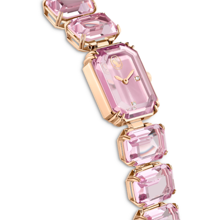 Resim Saat, Sekizgen kesim bileklik, Pembe, Pembe altın rengi yüzey