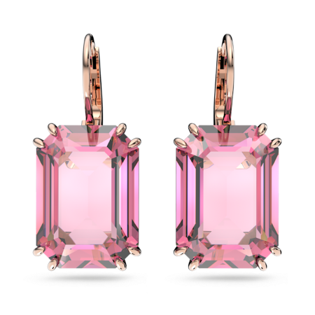 Resim Millenia damla küpeler, Sekizgen kesim, Pembe, Pembe altın rengi kaplama