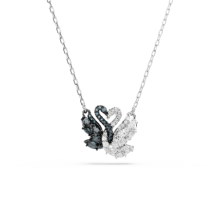 Resim Swan Kolye, Kuğu, Siyah, Karışık metal yüzey