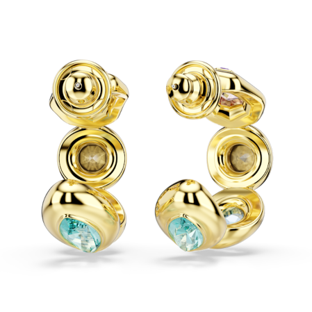 Resim Gema halka küpeler, Karışık kesimler, Çok renkli, Altın rengi kaplama