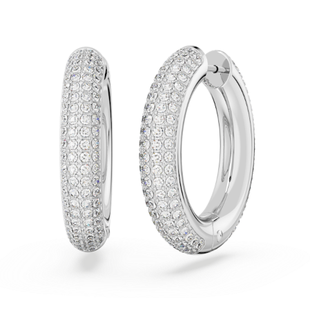 Resim Dextera halka küpeler, Orta, Beyaz, Rodyum kaplama