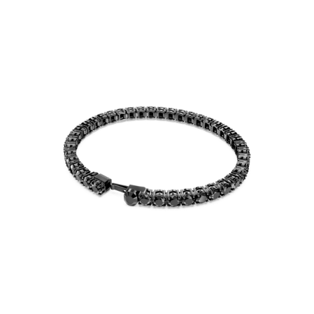 Resim Matrix Tennis Bileklik, Yuvarlak kesim, Siyah, Rutenyum kaplama