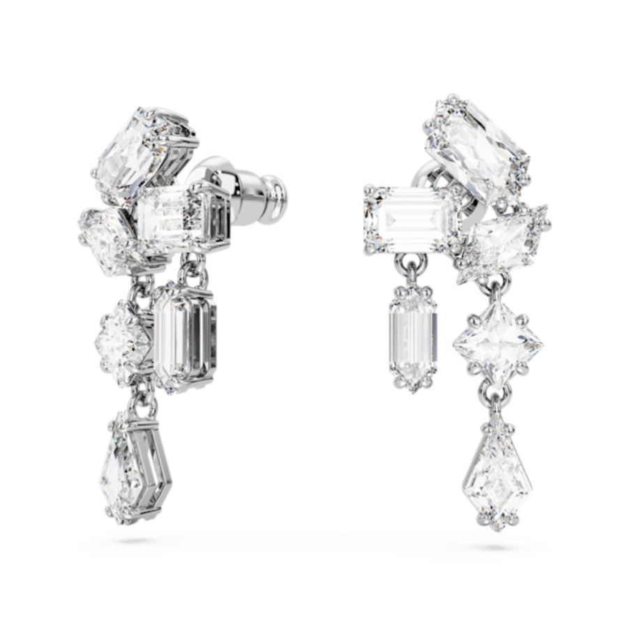 Resim Mesmera damla küpeler, Karışık kesimler, Beyaz, Rodyum kaplama