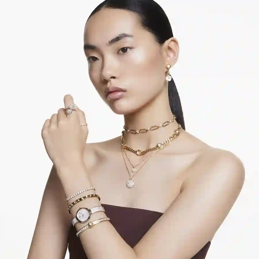 Resim Illumina Saat, İsviçre Üretimi, Metal bileklik, Altın Rengi, Şampanya altın rengi yüzey