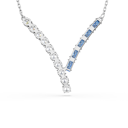 Resim Matrix Kolye, Karışık kesimler, Mavi, Rodyum kaplama