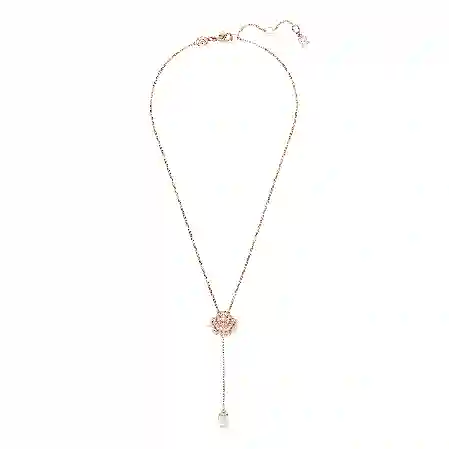 Resim Idyllia Y Kolye, Kristal inci, Deniz Kabuğu, Beyaz, Pembe altın rengi kaplama