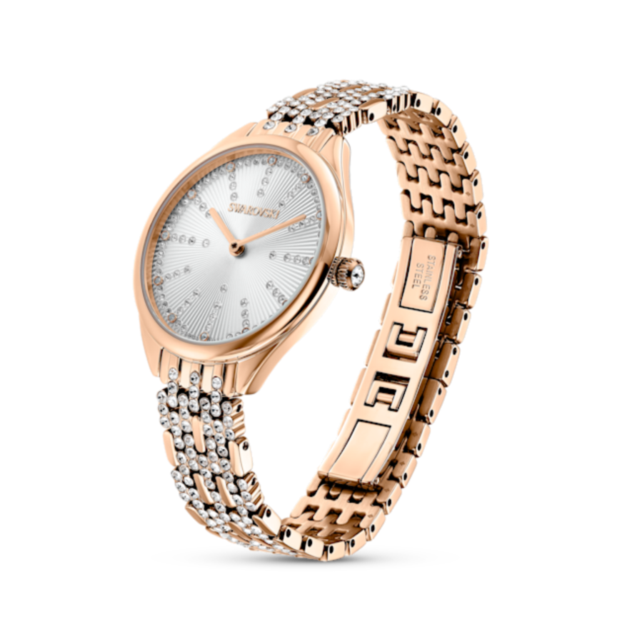 Resim Attract Saat, İsviçre üretimi, Pavé, Metal bileklik, Rose Altın tonu, Pembe altın rengi yüzey