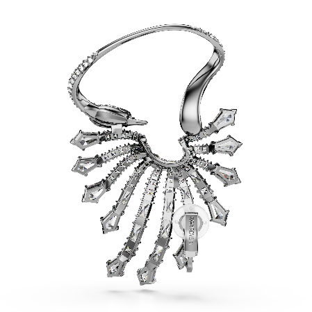 Resim The Vienna Collection Kelepçe Küpe, Kuğu, Beyaz, Rutenyum kaplama