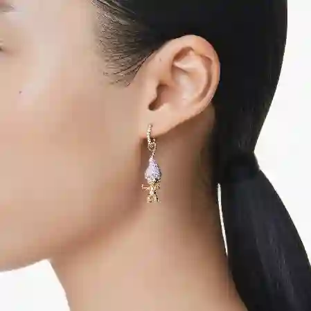 Resim Good Luck Trolls damla küpeler, Troll, Beyaz, Altın rengi kaplama