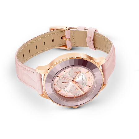 Resim Octea lux chrono Saat, İsviçre Üretimi, Deri kayış, Pembe, Pembe altın rengi yüzey