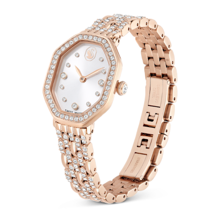 Resim Dextera Octagon Saat, İsviçre Üretimi, Metal bileklik, Altın Rengi, Pembe altın rengi yüzey