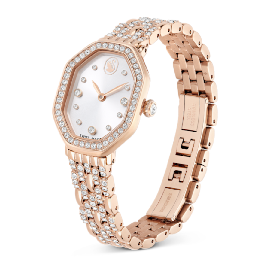 Resim Dextera Octagon Saat, İsviçre Üretimi, Metal bileklik, Altın Rengi, Pembe altın rengi yüzey