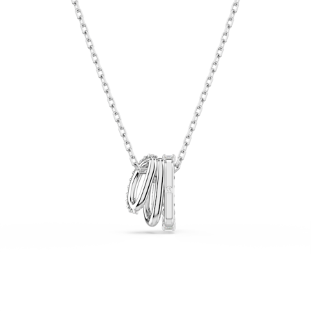 Resim Hyperbola Kolye, Yuvarlak kesim, Beyaz, Rodyum kaplama