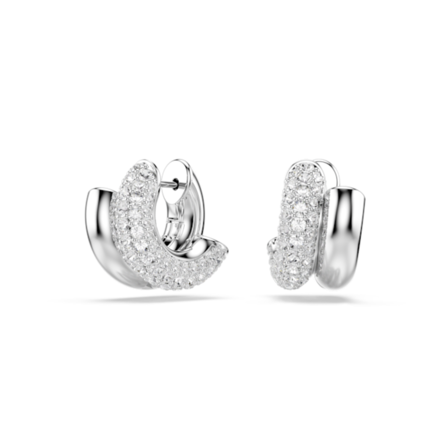 Resim Dextera halka küpeler, Yuvarlak kesim, Mini, Beyaz, Rodyum kaplama