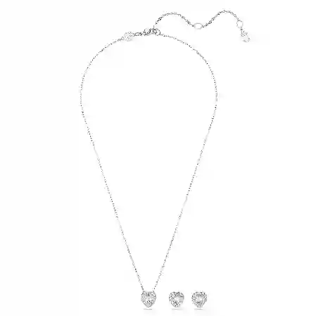 Resim Ariana Grande x Swarovski Set, Karışık kesimler, Kalp, Beyaz, Rodyum kaplama