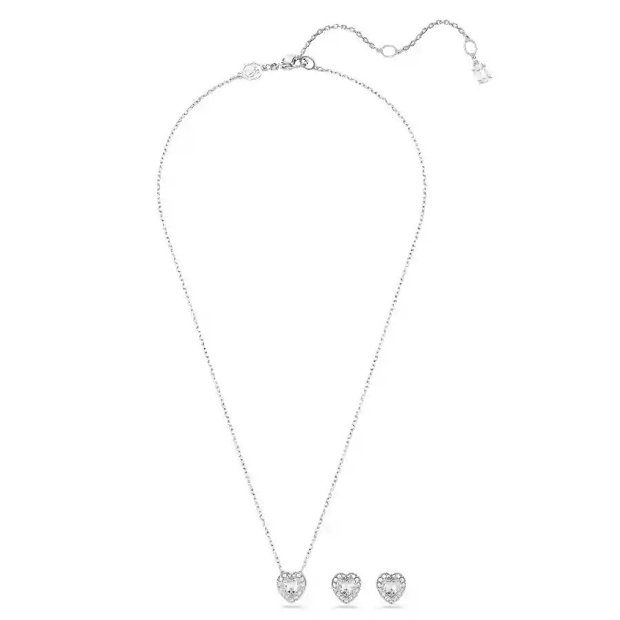 Resim Ariana Grande x Swarovski Set, Karışık kesimler, Kalp, Beyaz, Rodyum kaplama