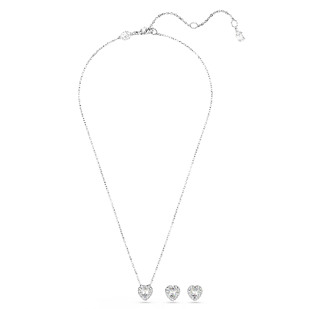 Resim Ariana Grande x Swarovski Set, Karışık kesimler, Kalp, Beyaz, Rodyum kaplama