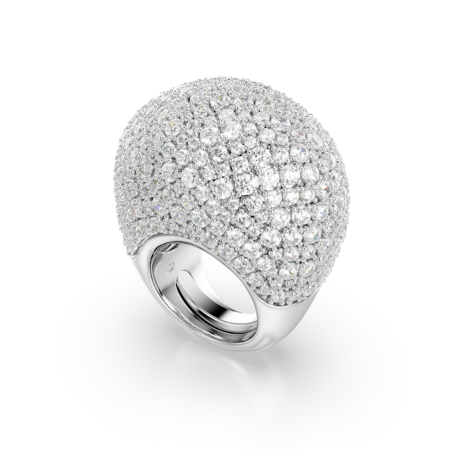 Resim Sublima Kokteyl Yüzüğü, Büyük, Beyaz, Rodyum kaplama